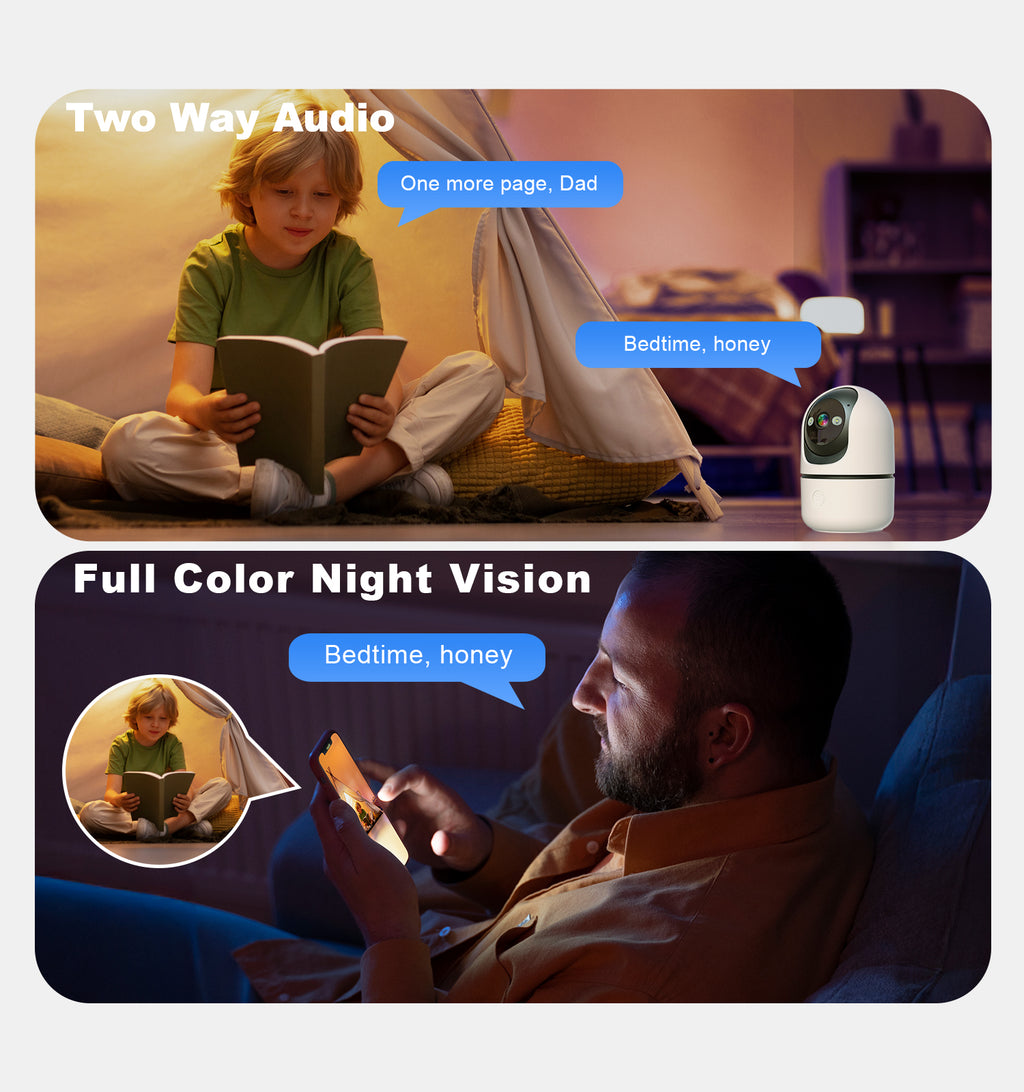 Indoor Security Camera 2 Packs, 2K 5G WiFi Baby/Pet/Dog/Nanny Cameras for Home Security, 360 PTZ Security Cameras with US Servers Phone App, 911 One-Tap Call,AI Smart Detection