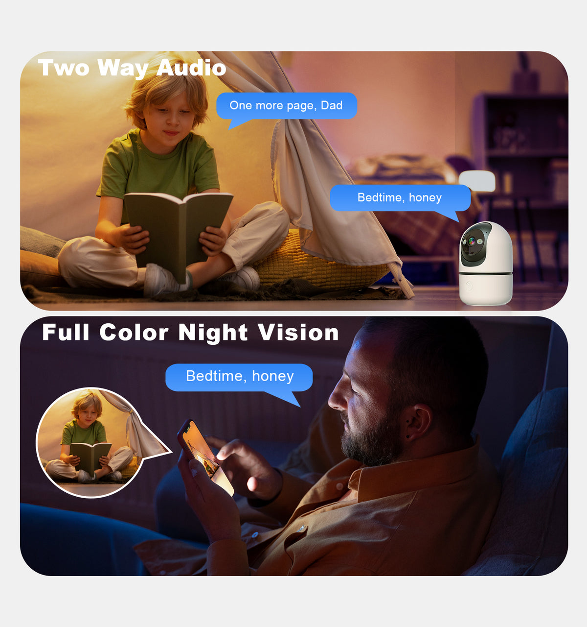 Indoor Security Camera 2 Packs, 2K 5G WiFi Baby/Pet/Dog/Nanny Cameras for Home Security, 360 PTZ Security Cameras with US Servers Phone App, 911 One-Tap Call,AI Smart Detection