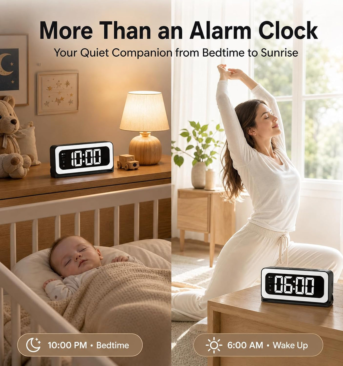 Clock Camera 2K, 5Ghz & 2.4Ghz WiFi Indoor Security Camera with Alarm, Full Colored Night Vision, Smart Motion Detection, Local Storage